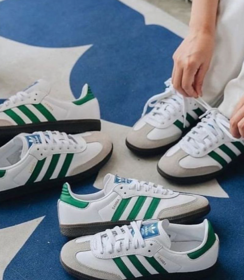 Adidas samba green stripes